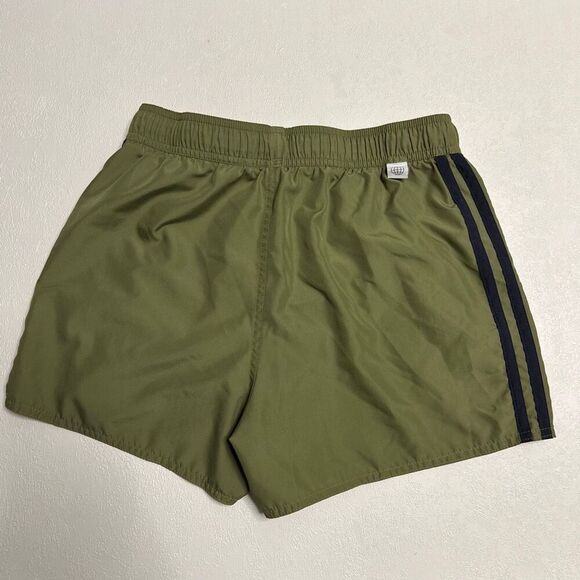 Adidas Olive Green 3-Stripes Athletic Shorts Size Small Men’s Swim Running - Picture 2 of 7